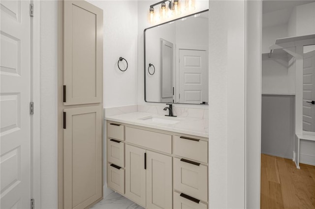 13040 Seba Rd, Centerton, AR 72719 - bathroom featuring vanity, a closet, and wood finished floors