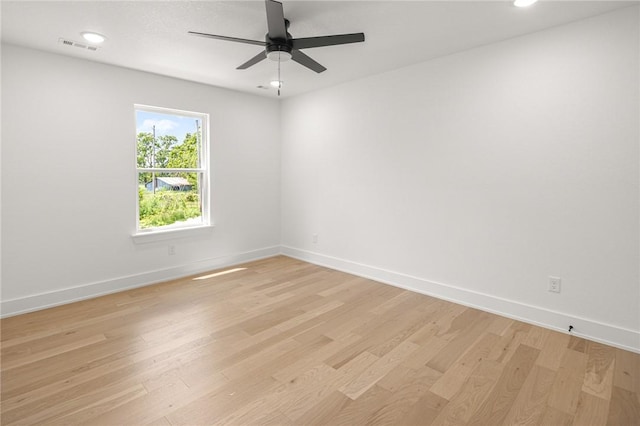 13040 Seba Rd, Centerton, AR 72719 - spare room featuring baseboards, light wood-style floors, ceiling fan, and recessed lighting