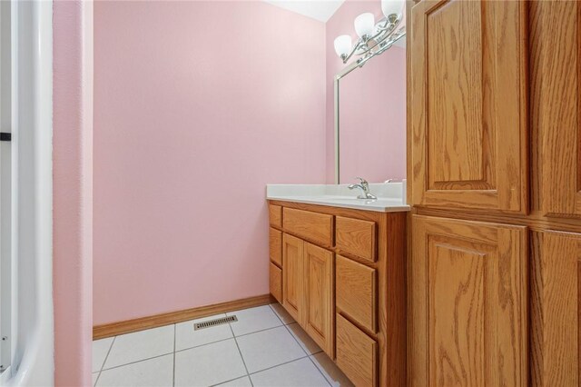 1120 County Road 6012, Berryville, AR 72616 - bathroom with baseboards, visible vents, tile patterned floors, and vanity
