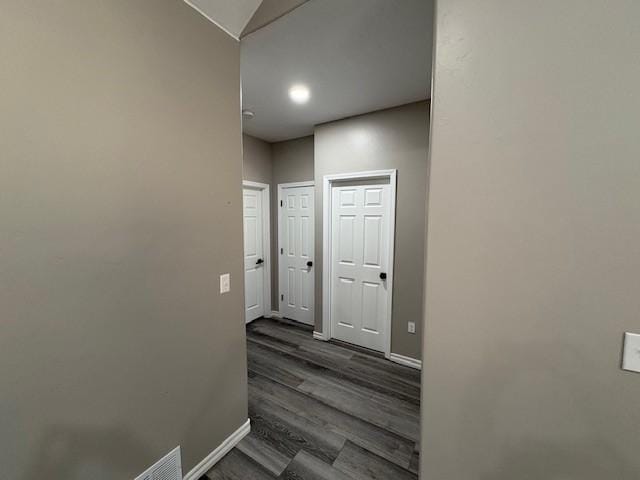 210 Rose Hill Dr, Berryville, AR 72616 - hallway with baseboards and dark wood-style flooring