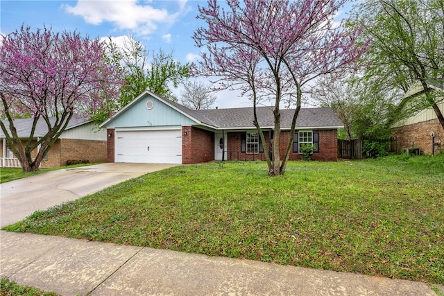 4292 W Beaver Ln, Fayetteville, AR 72704 - ranch-style home featuring brick siding, a garage, concrete driveway, and roof with shingles
