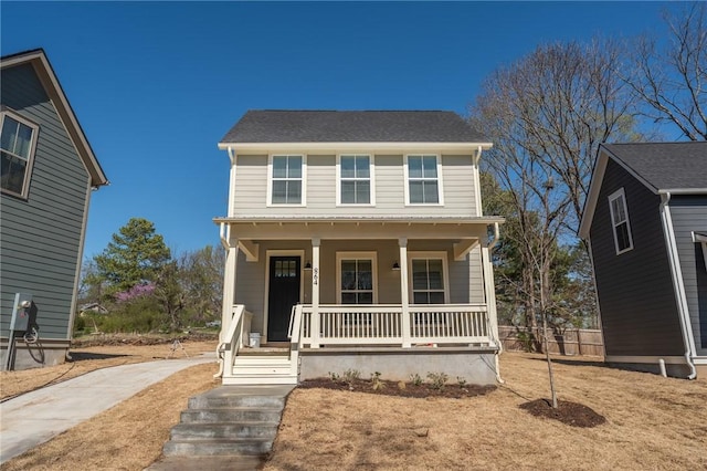 view of front of property featuring a porch