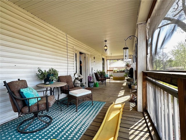 wooden deck with a porch