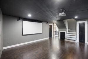 1053 Tucker Mountain Rd, Dover, AR 72837 - cinema room with wood finished floors and baseboards