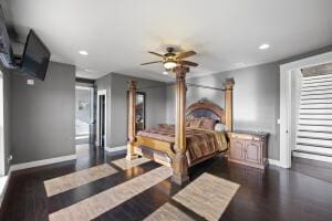 1053 Tucker Mountain Rd, Dover, AR 72837 - bedroom featuring wood finished floors, baseboards, and recessed lighting