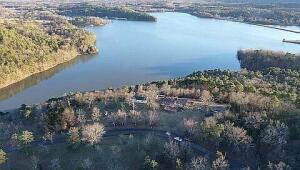 11307 Lakeridge Rd, Dardanelle, AR 72834 - aerial view featuring a water view