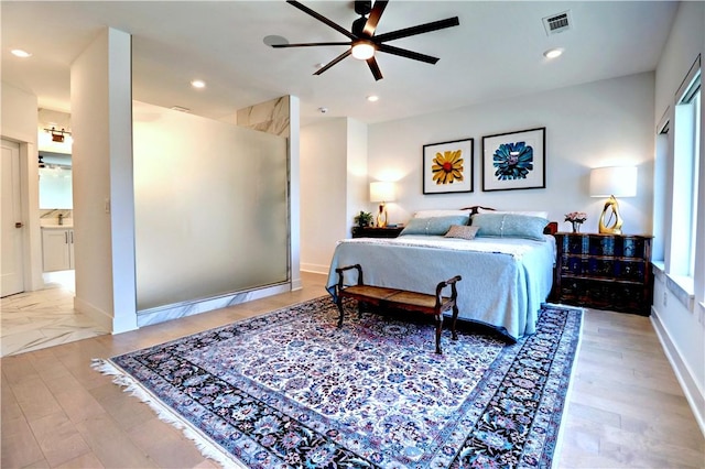 203 S W Ave Unit 1, Fayetteville, AR 72701 - bedroom with recessed lighting and baseboards