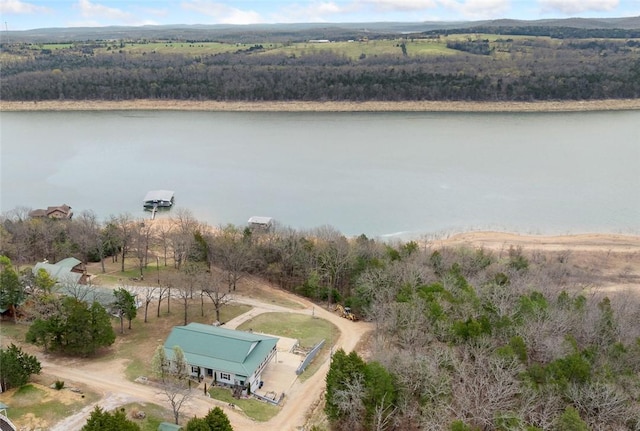 419 Lakeside, Diamond City, AR 72644 - drone / aerial view featuring a water view