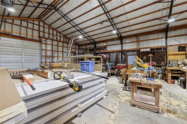 garage featuring metal wall