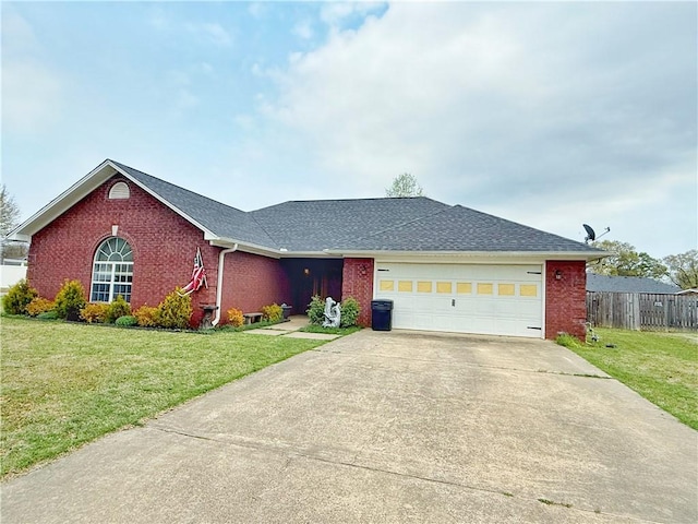 5 Arrowhead Ln, Clarksville, AR 72830 - single story home with concrete driveway, brick siding, a garage, and roof with shingles