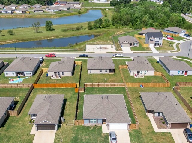 1405 Corsac St, Siloam Springs, AR 72761 - aerial view of property and surrounding area with a large body of water and nearby suburban area
