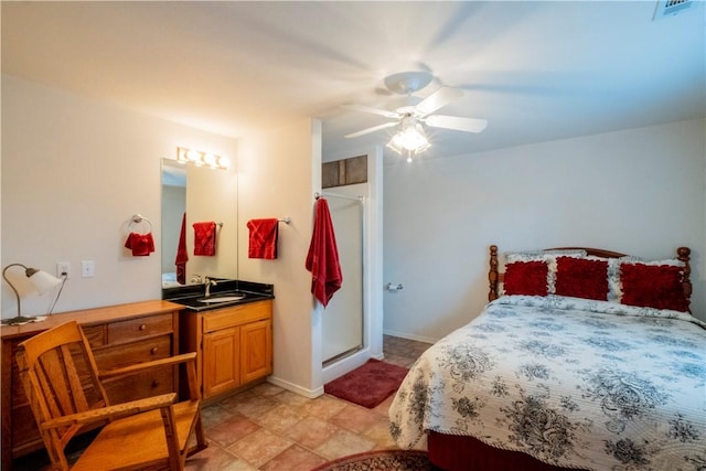 44 Devizis Dr, Bella Vista, AR 72714 - bedroom featuring a sink, a ceiling fan, and baseboards