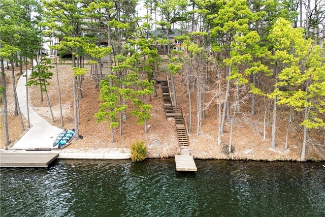 44 Devizis Dr, Bella Vista, AR 72714 - dock featuring a water view and stairway