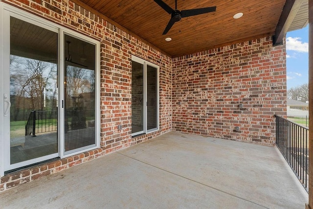 view of patio / terrace featuring a ceiling fan