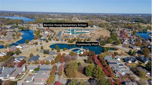 6628 Bernice Ave, Springdale, AR 72762 - aerial view of property and surrounding area featuring nearby suburban area and a large body of water