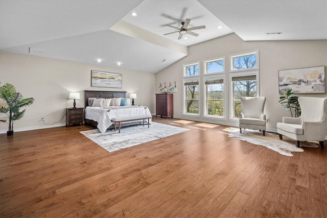 17793 Bluffview Dr, Springdale, AR 72764 - bedroom with vaulted ceiling, wood finished floors, and recessed lighting