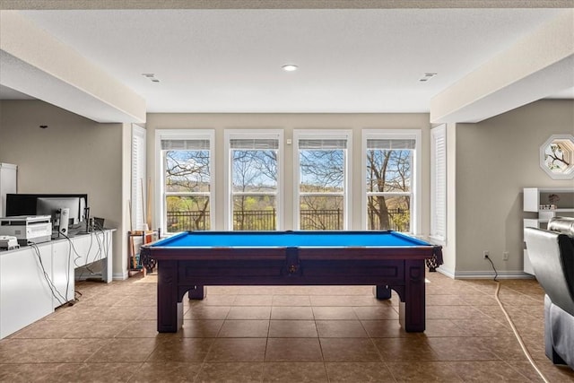 17793 Bluffview Dr, Springdale, AR 72764 - rec room featuring billiards, recessed lighting, and dark tile patterned flooring