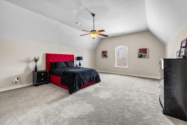 17793 Bluffview Dr, Springdale, AR 72764 - bedroom with lofted ceiling, carpet, and a ceiling fan