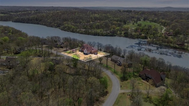 17793 Bluffview Dr, Springdale, AR 72764 - aerial view of property and surrounding area featuring a forest and property parcel outlined