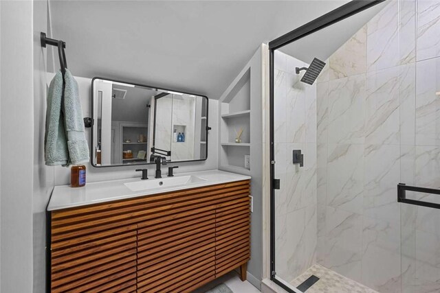 1617 N Applebury Dr, Fayetteville, AR 72701 - full bathroom featuring a marble finish shower and vanity