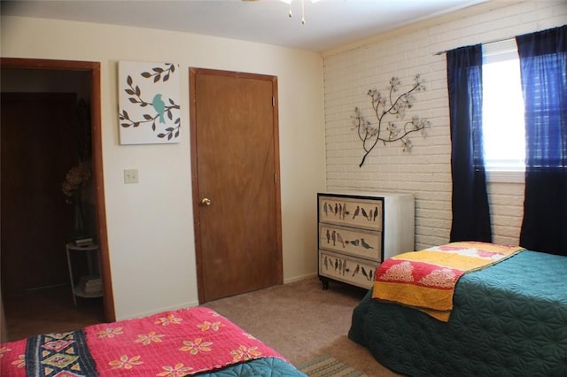 carpeted bedroom with connected bathroom
