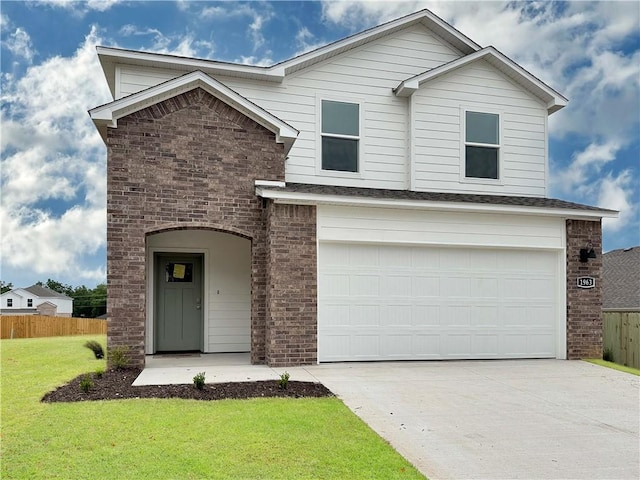1963 Larkspur St, Springdale, AR 72762 - view of front facade with a garage, concrete driveway, and brick siding