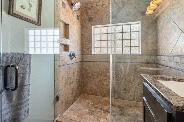 21413 Lakeview Dr, Garfield, AR 72732 - bathroom featuring a shower stall and vanity