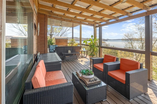 21413 Lakeview Dr, Garfield, AR 72732 - wooden terrace featuring an outdoor hangout area