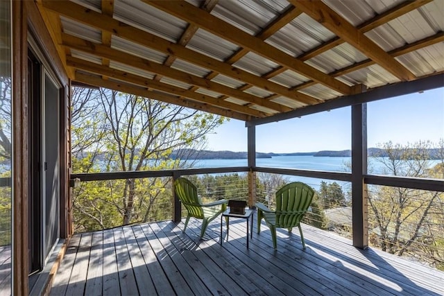 21413 Lakeview Dr, Garfield, AR 72732 - wooden deck featuring a water view