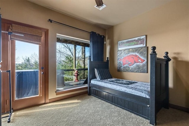 21413 Lakeview Dr, Garfield, AR 72732 - bedroom with access to outside and carpet flooring