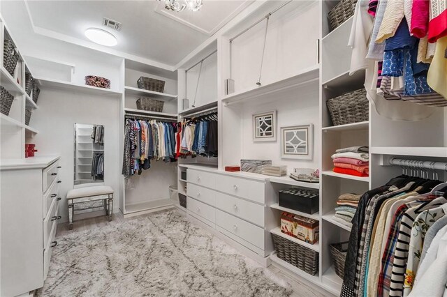 walk in closet with visible vents