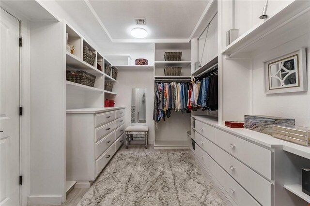 spacious closet featuring visible vents