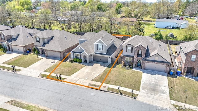aerial view featuring a residential view