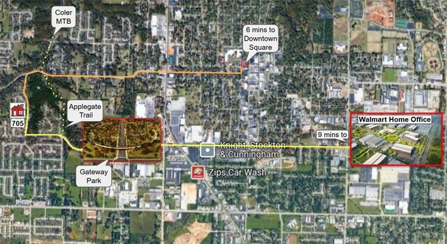 705 SW Maidstone Ave, Bentonville, AR 72712 - map / location featuring property boundaries highlighted