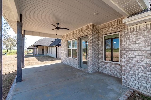 view of patio / terrace featuring ceiling fan