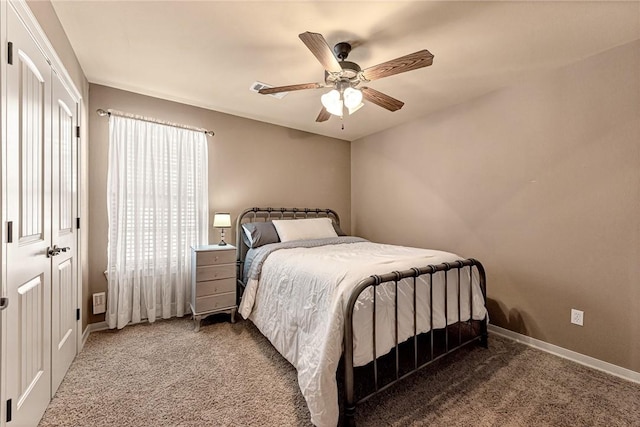 3207 SW Stonepoint Ave, Bentonville, AR 72712 - carpeted bedroom with visible vents, baseboards, and a ceiling fan