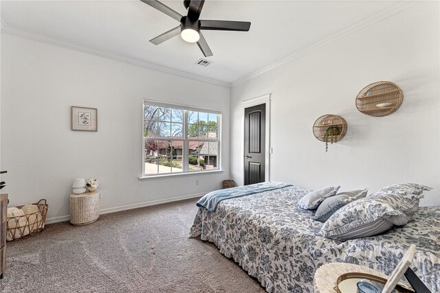 6 Ashwell Ln, Bella Vista, AR 72714 - bedroom with ornamental molding, visible vents, baseboards, and carpet