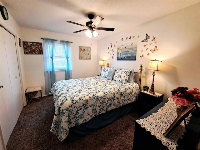 701 Crossbow Rd, Huntsville, AR 72740 - carpeted bedroom featuring a closet and ceiling fan