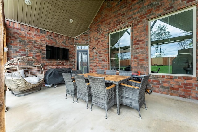 view of patio / terrace with grilling area and outdoor dining space