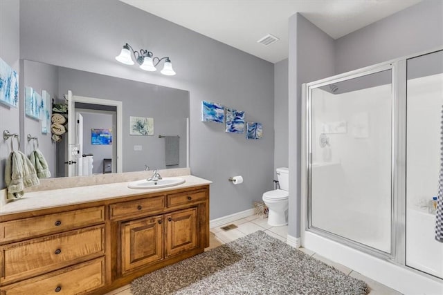 1402 NE Fairwinds Dr, Bentonville, AR 72712 - full bath featuring tile patterned floors, toilet, a stall shower, and vanity
