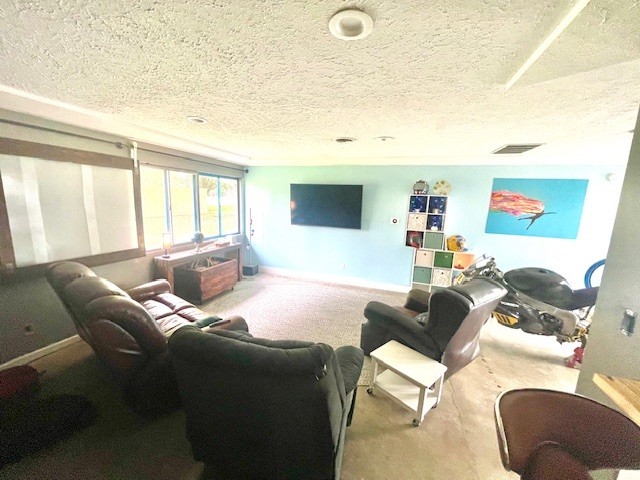 1110 NW 7th St, Bentonville, AR 72712 - living area with a textured ceiling and carpet flooring