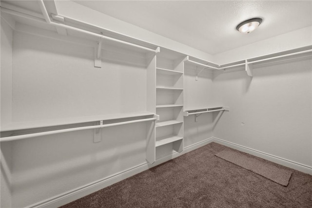 spacious closet with dark carpet