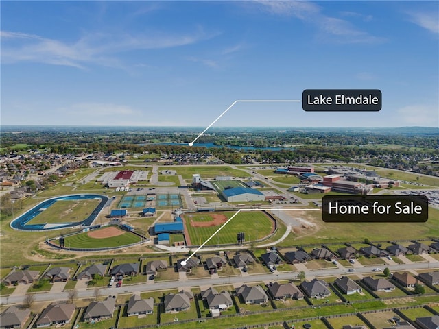 aerial view featuring a residential view