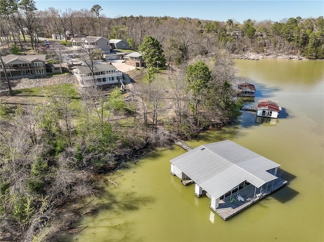 16446 Pin Oak Ln, Rogers, AR 72756 - aerial view featuring a wooded view and a water view