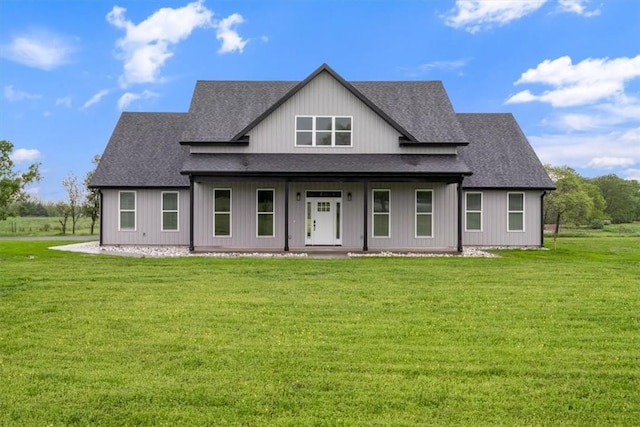 17153 Mill Hill Rd, Garfield, AR 72732 - modern farmhouse with a shingled roof, a porch, and a front yard