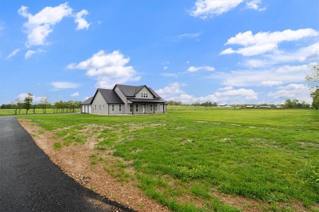 17153 Mill Hill Rd, Garfield, AR 72732 - exterior space with a yard, a rural view, and driveway