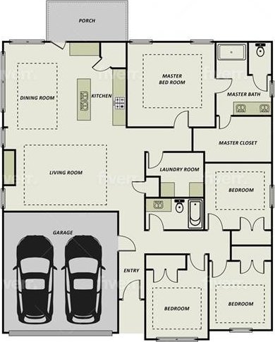 6405 NW Harley St, Bentonville, AR 72713 - view of floor plan / room layout