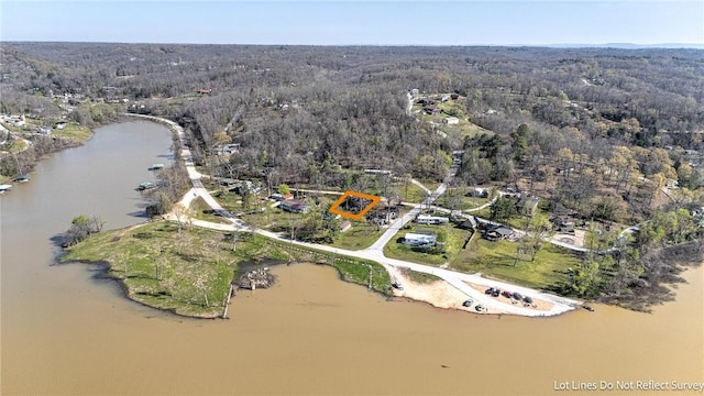 10093 Oklahoma Dr, Rogers, AR 72758 - bird's eye view featuring a wooded view and a water view