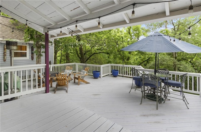 42 Vaughn St, Eureka Springs, AR 72632 - deck with outdoor dining space