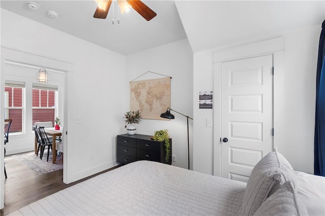328 Martin Luther King Jr Blvd, Fayetteville, AR 72701 - bedroom featuring wood finished floors and a ceiling fan